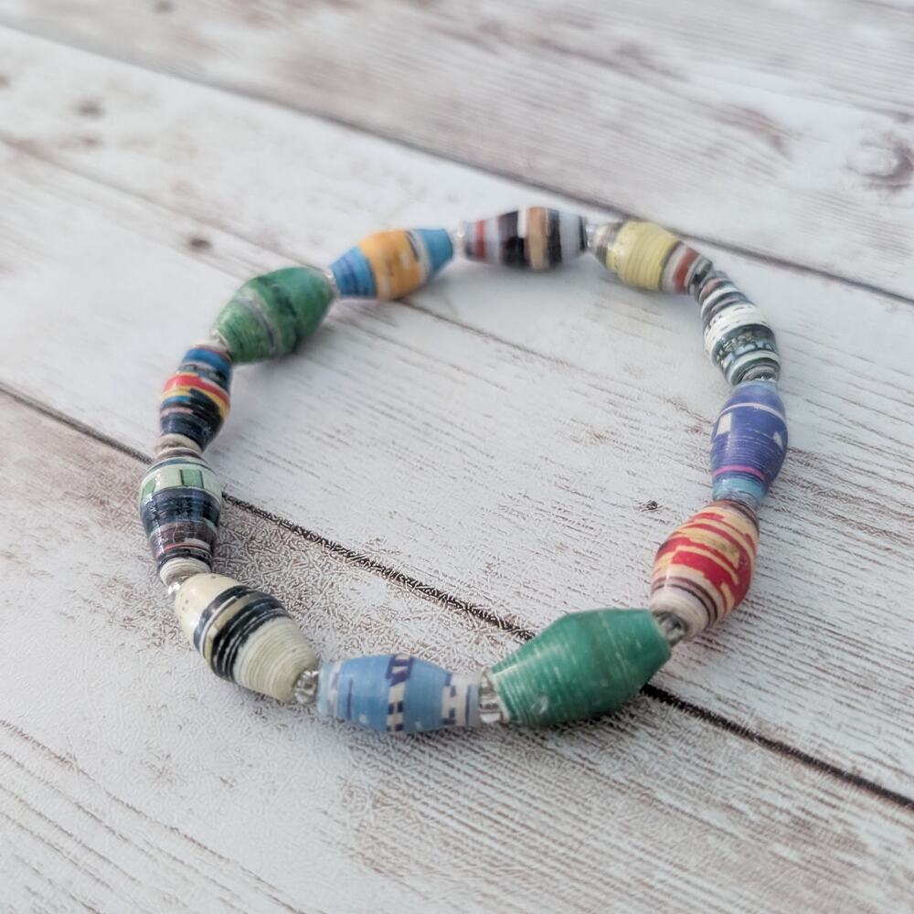 Vintage Stretch Bracelet Unusual Multi Colored